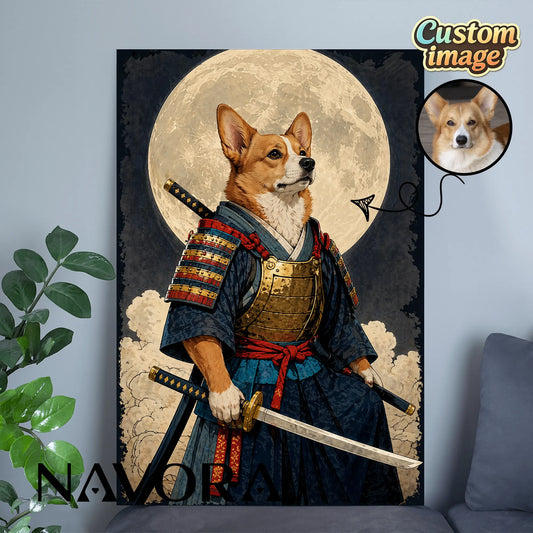 Corgi Poster – Samurai Warrior Art Personalized
