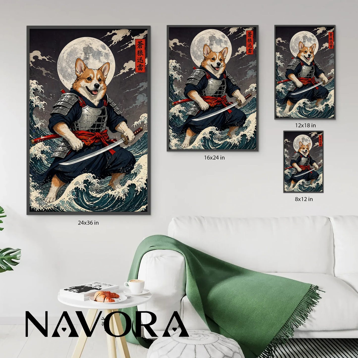 Corgi Poster – Samurai Warrior Art Personalized
