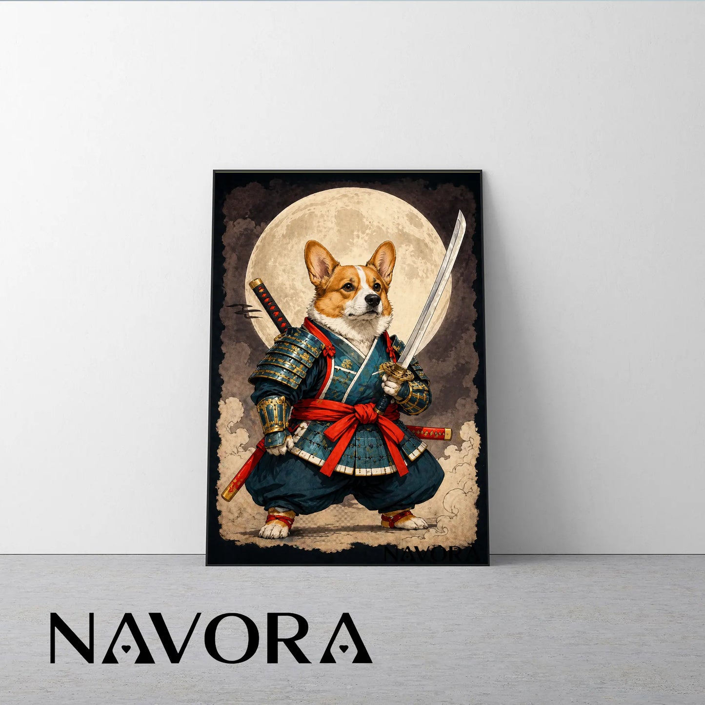Corgi Poster – Samurai Warrior Art Personalized
