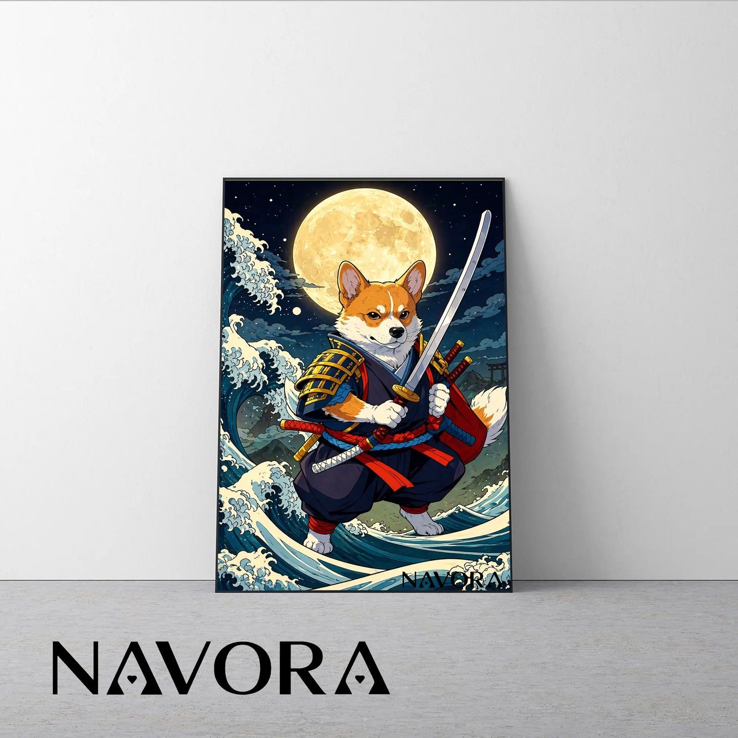 Corgi Poster – Samurai Warrior Art Personalized