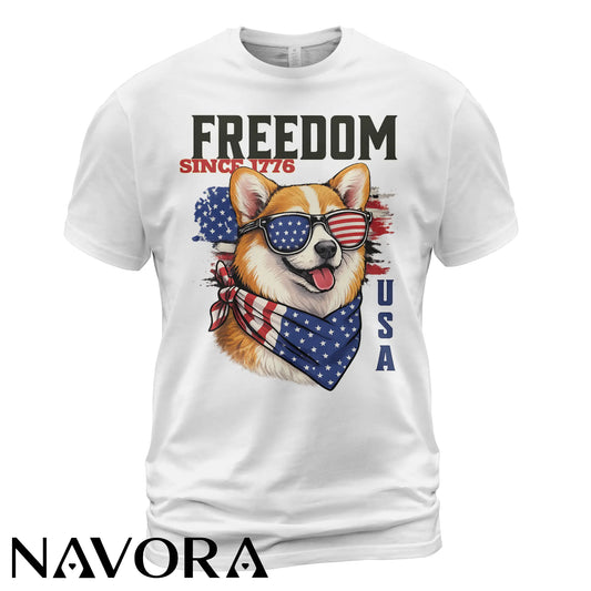 Corgi T-Shirt Freedom Since 1776 – 4th of July Independence Day Shirt