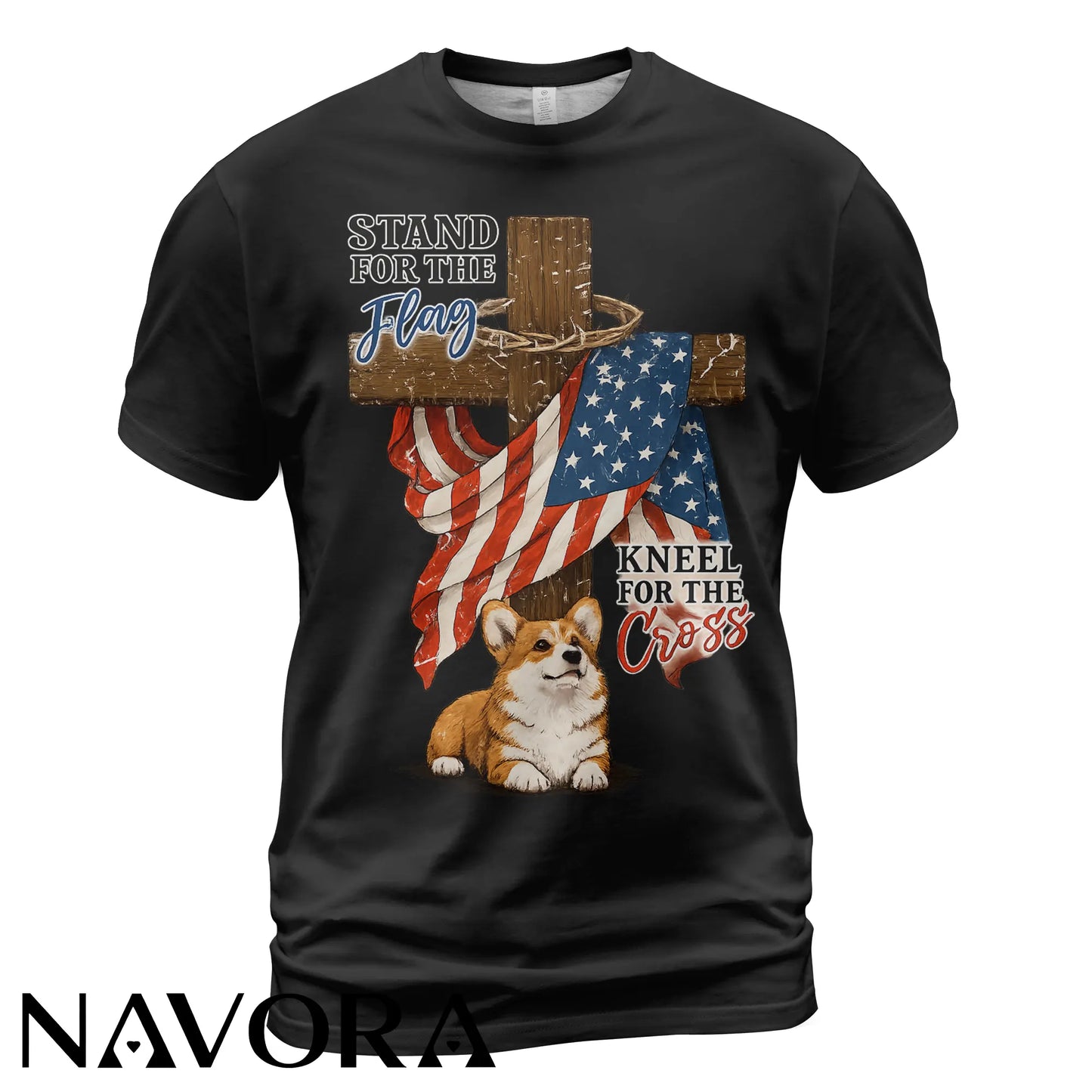 Corgi T-Shirt Stand for the Flag – 4th of July Independence Day Shirt