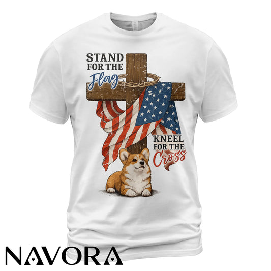 Corgi T-Shirt Stand for the Flag – 4th of July Independence Day Shirt