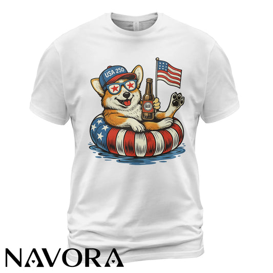 Corgi T-Shirt USA 250 – Funny 4th of July Independence Day Shirt