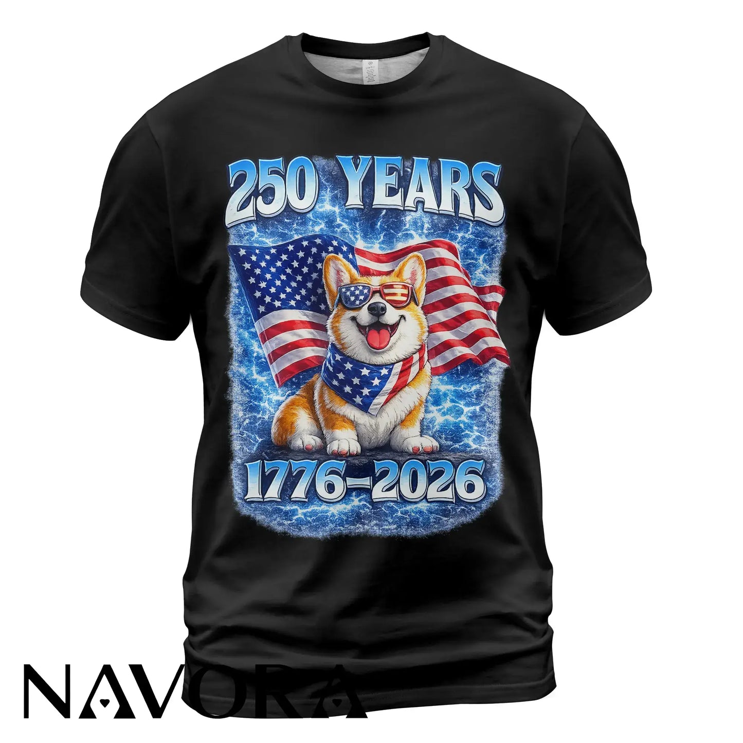 Corgi T-Shirt – 250 Years Independence Day 1776–2026
