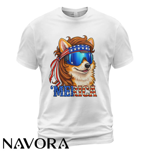 Corgi T-Shirt – Merica Patriotic 4th of July Independence Day Shirt