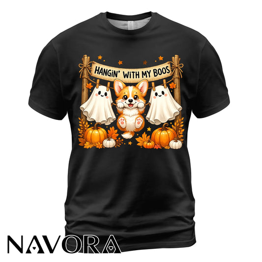 Corgi Halloween T-Shirt Hangin’ With My Boos