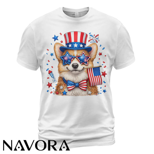 Corgi T-Shirt Patriotic 4th of July Independence Day Celebration