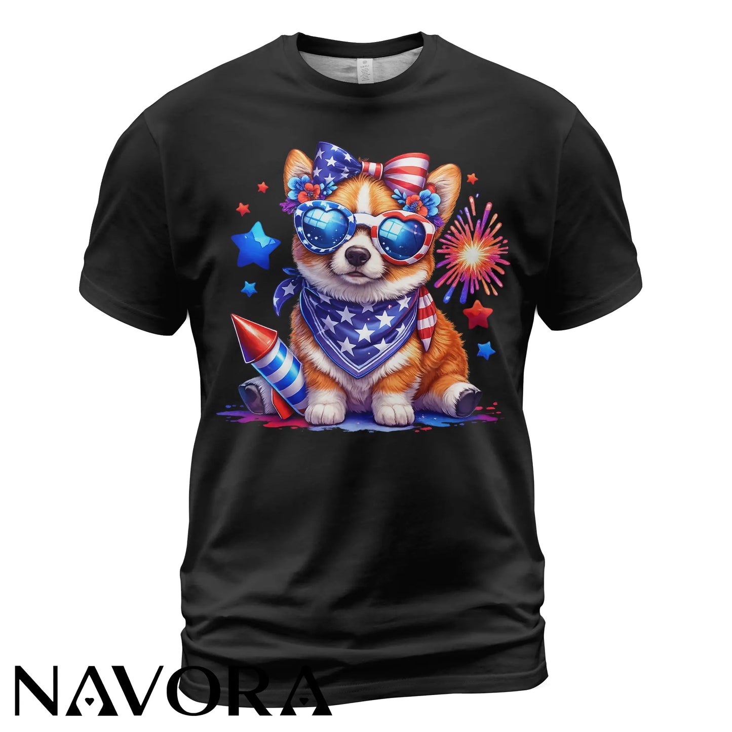 Cute Corgi T-Shirt – 4th of July Independence Day Patriotic Shirt