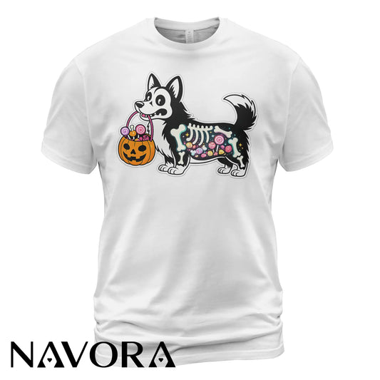 Halloween Corgi T-Shirt Hoodie – Cute X-Ray Candy Dog Shirt