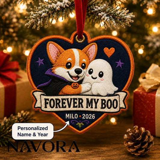 Personalized Forever My Boo Corgi & Ghost Ornament
