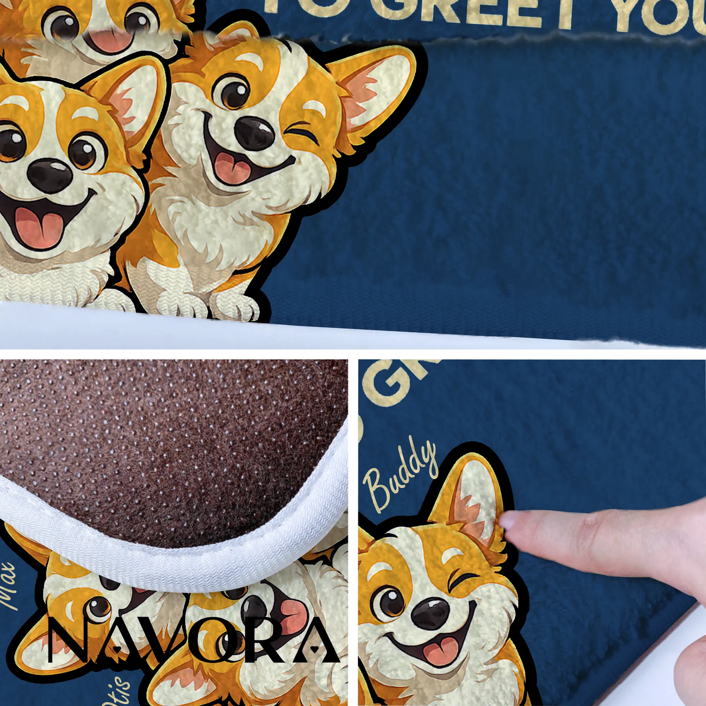Personalized Corgi Doormat – Home Is Where Someone Greets You