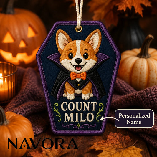 Personalized Vampire Corgi Halloween Ornament – Count Name