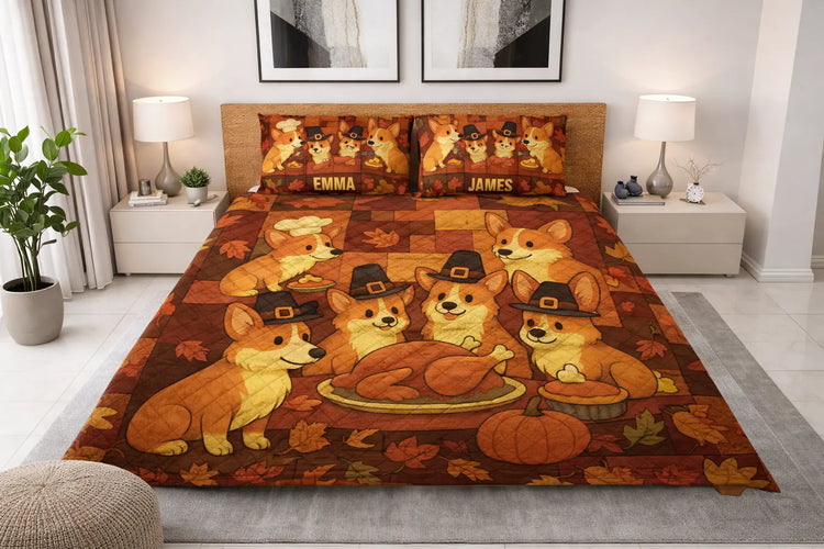Corgi Bedding Set | Cute Dog Comforter & Pet Lover Bedroom Decor | Navora Official