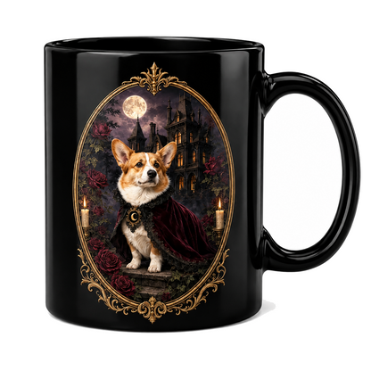 Gothic Corgi Halloween Mug – Haunted Mansion Gift