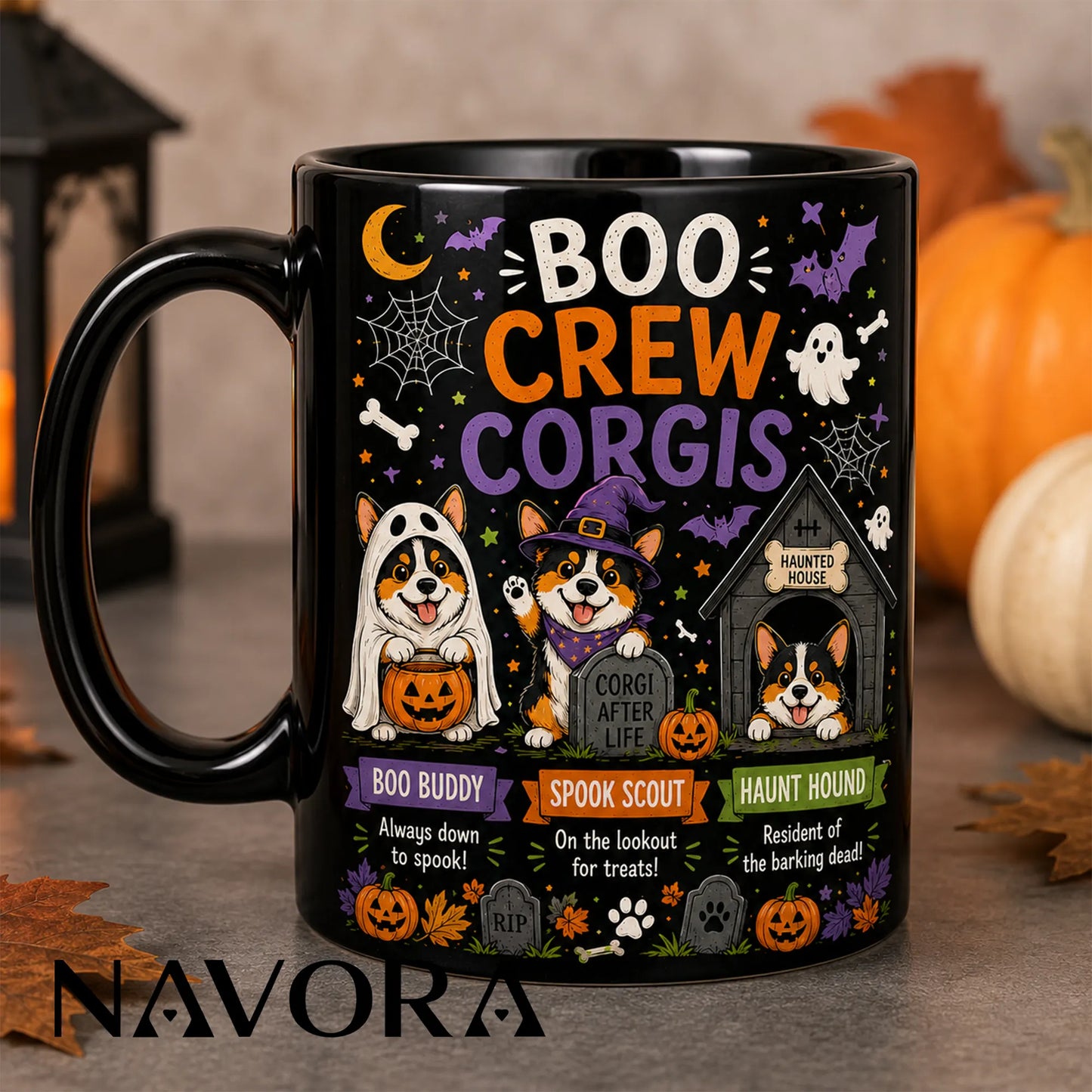 Boo Crew Corgi Halloween Mug – Cute Spooky Dog Gift
