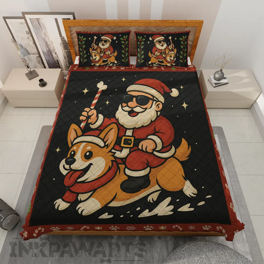 Corgi Bedding Se Funny Christmas Santa Dog
