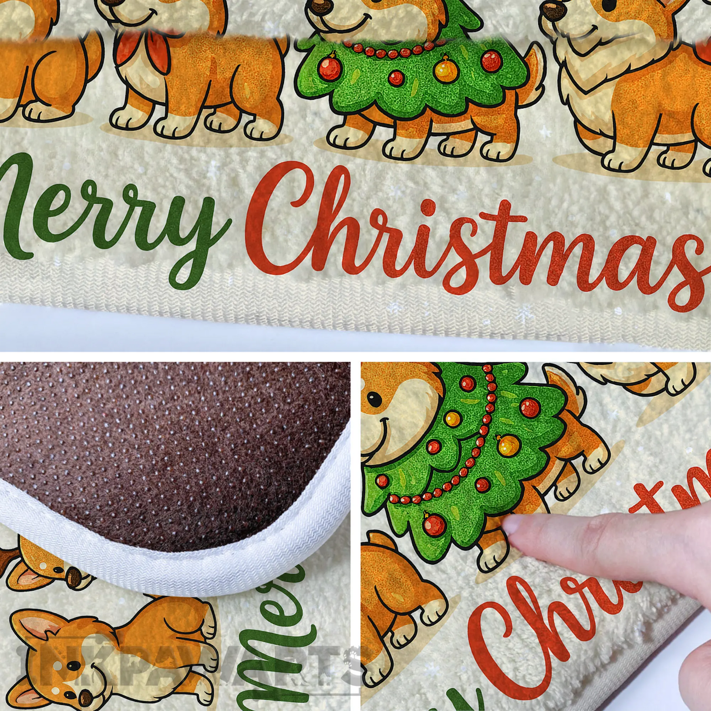 Corgi Doormat Merry Christmas