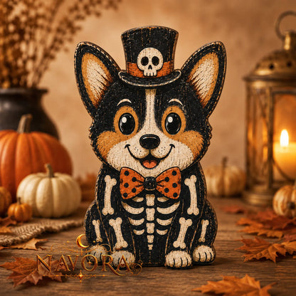 Corgi Halloween Wooden Block