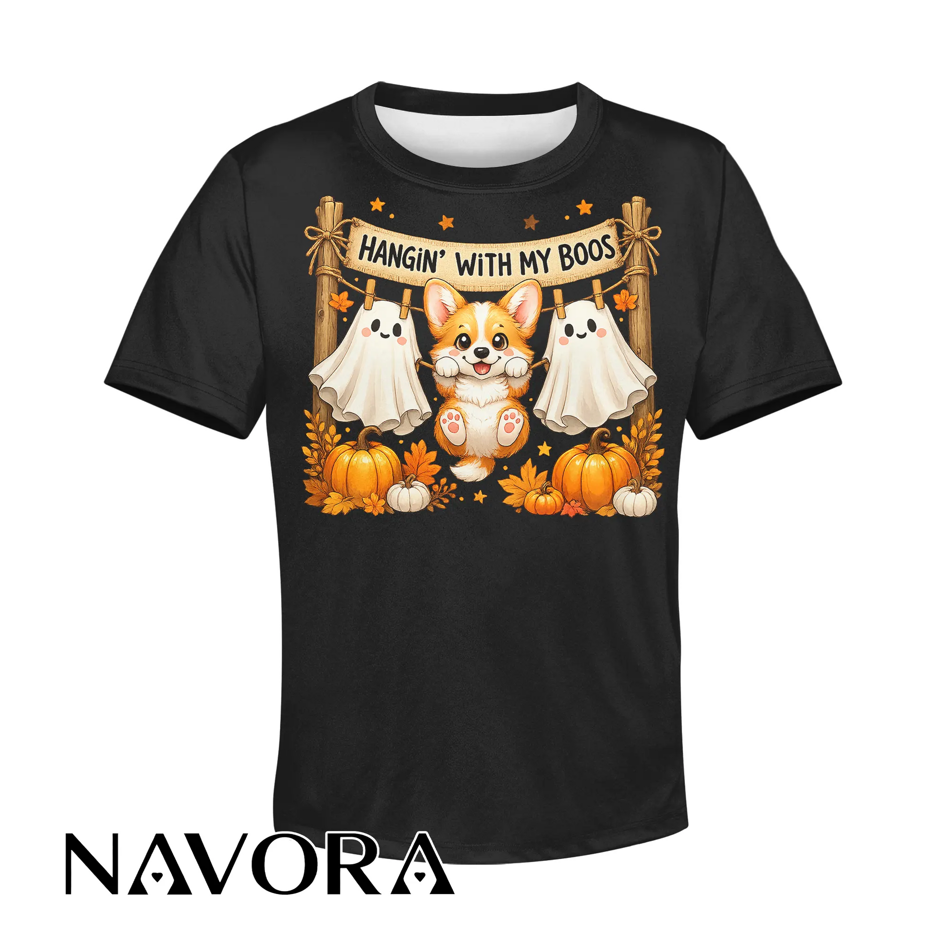 Corgi Halloween T-Shirt Hangin’ With My Boos