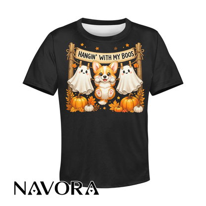 Corgi Halloween T-Shirt Hangin’ With My Boos
