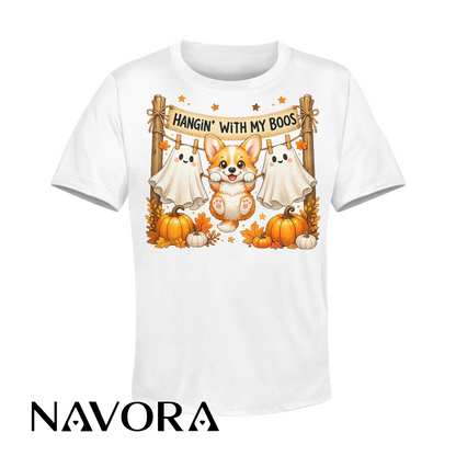 Corgi Halloween T-Shirt Hangin’ With My Boos