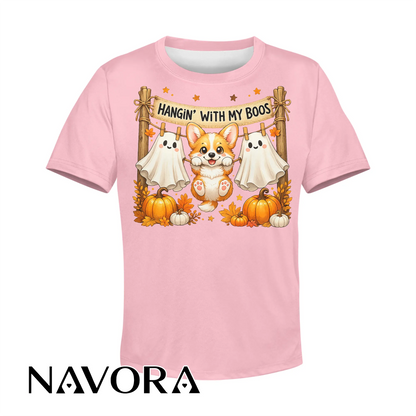 Corgi Halloween T-Shirt Hangin’ With My Boos