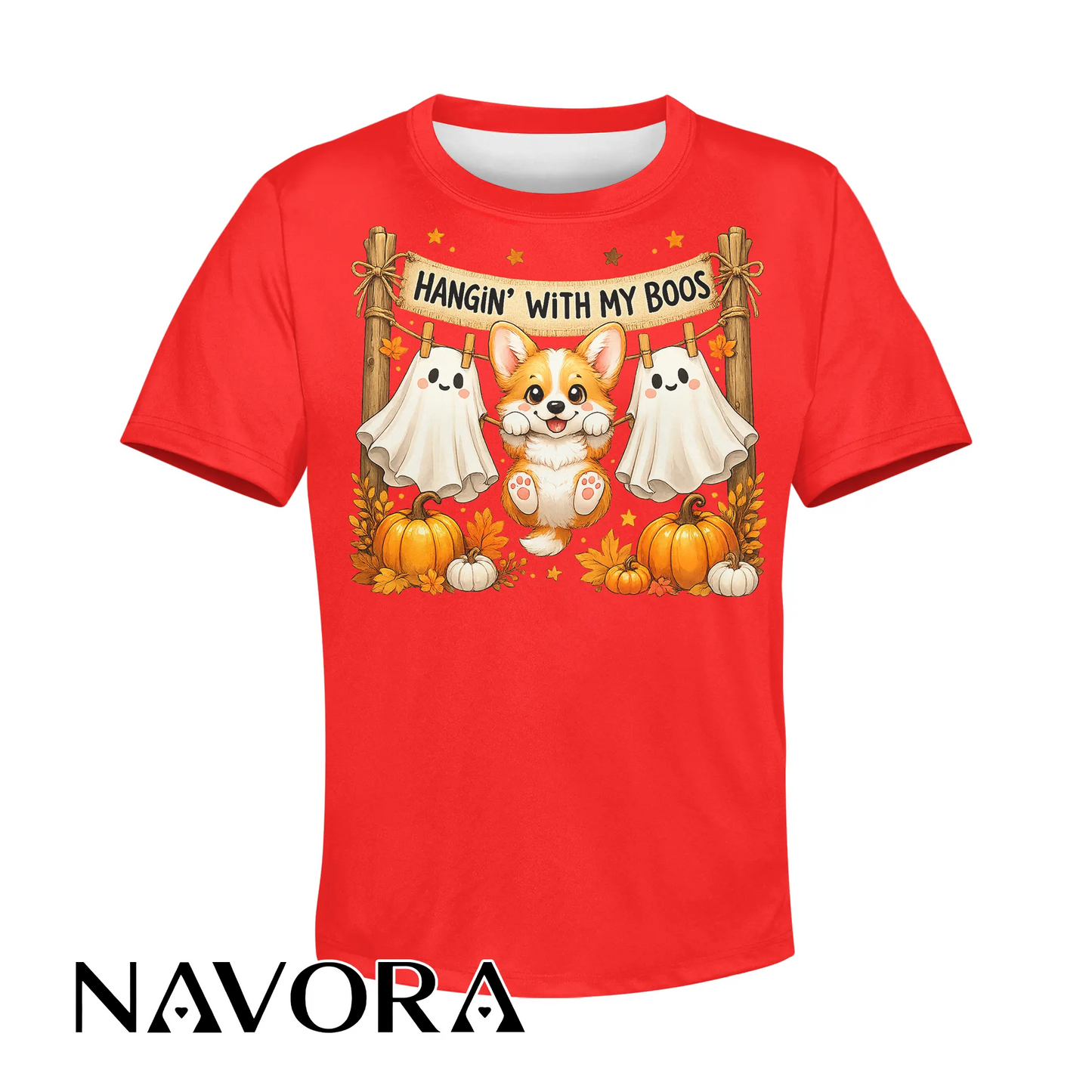 Corgi Halloween T-Shirt Hangin’ With My Boos