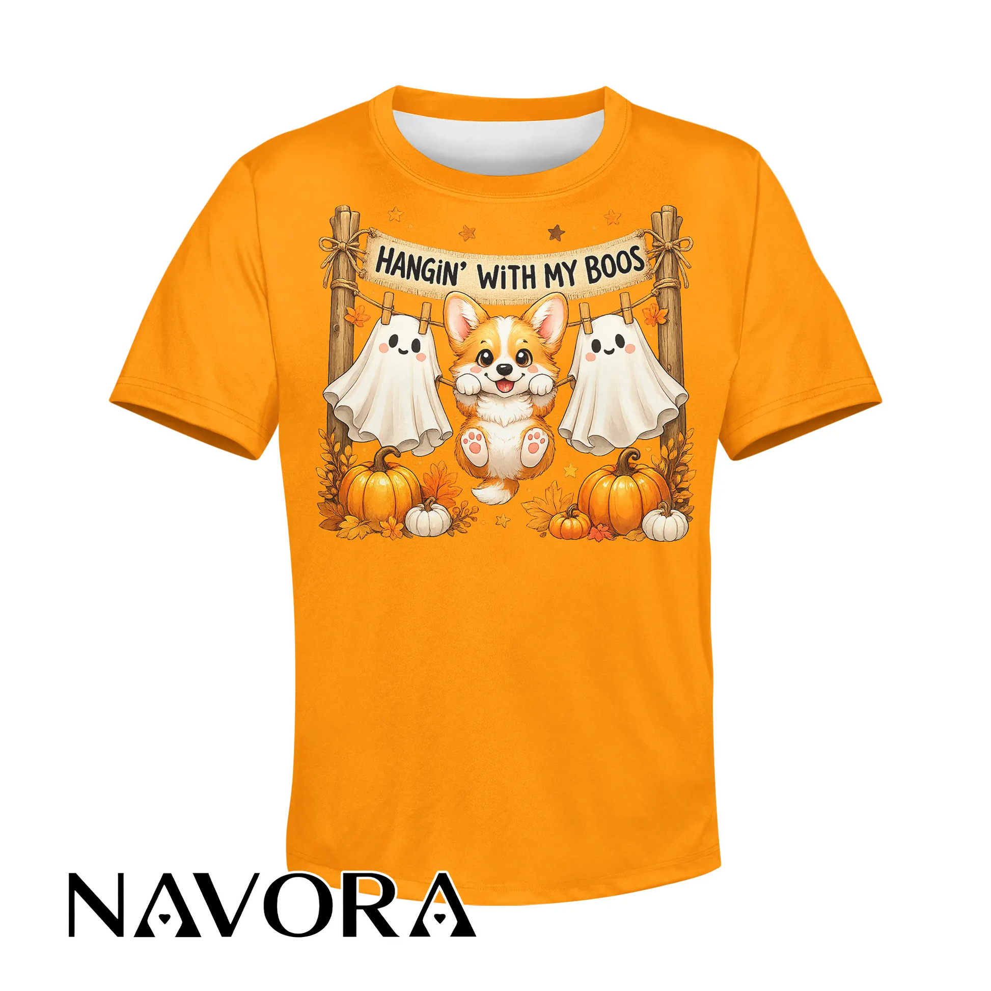 Corgi Halloween T-Shirt Hangin’ With My Boos