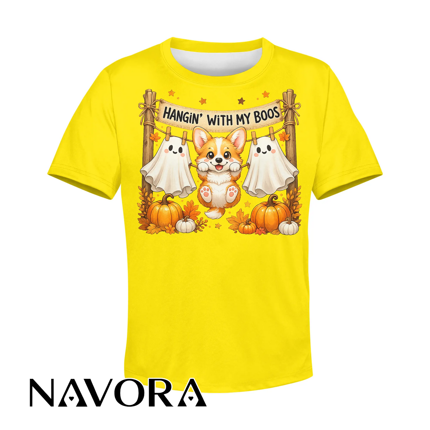 Corgi Halloween T-Shirt Hangin’ With My Boos