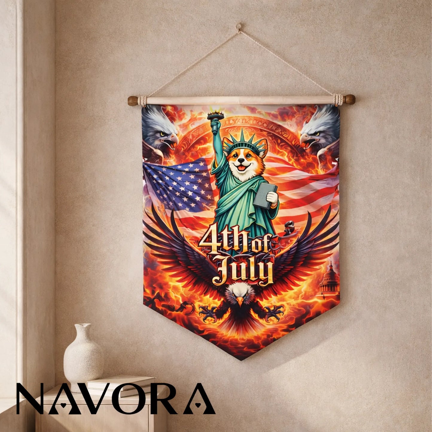 Corgi Pennant Banner – 4th of July Independence Day