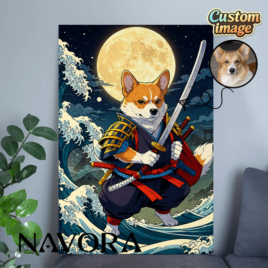 Corgi Poster – Samurai Warrior Art Personalized