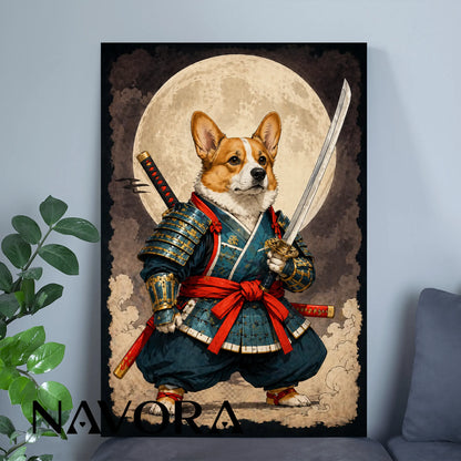 Corgi Poster – Samurai Warrior Art Personalized