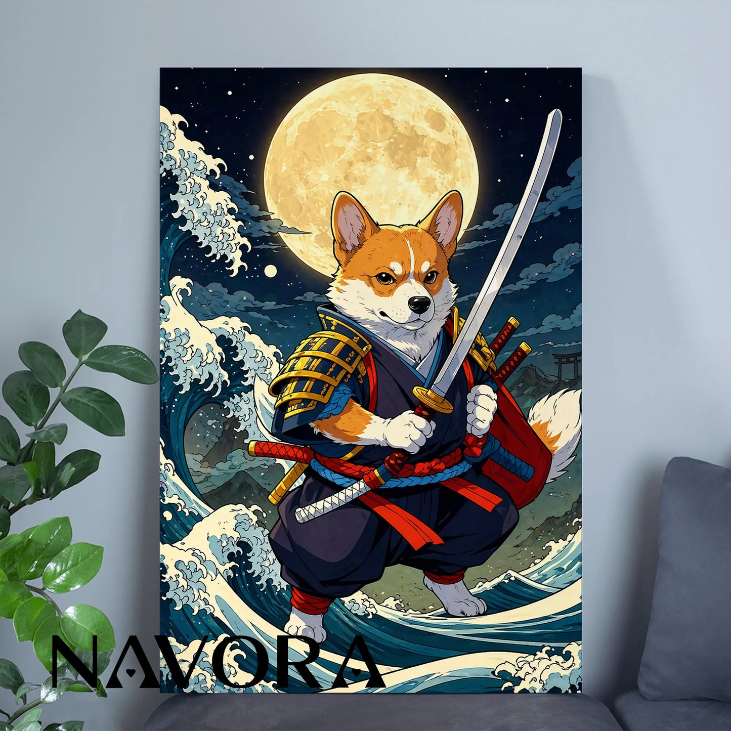Corgi Poster – Samurai Warrior Art Personalized