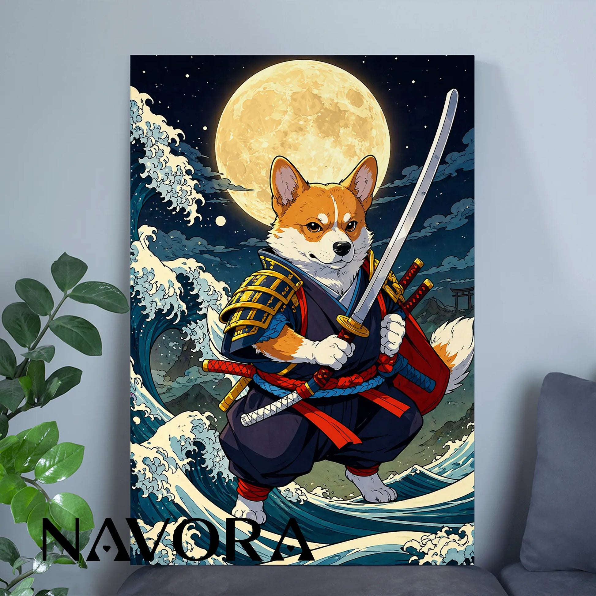 Corgi Poster – Samurai Warrior Art Personalized
