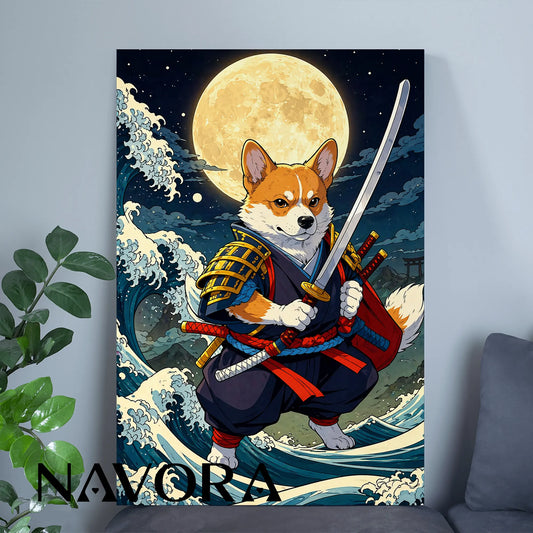 Corgi Poster – Samurai Warrior Art Personalized