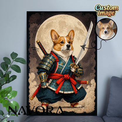 Corgi Poster – Samurai Warrior Art Personalized