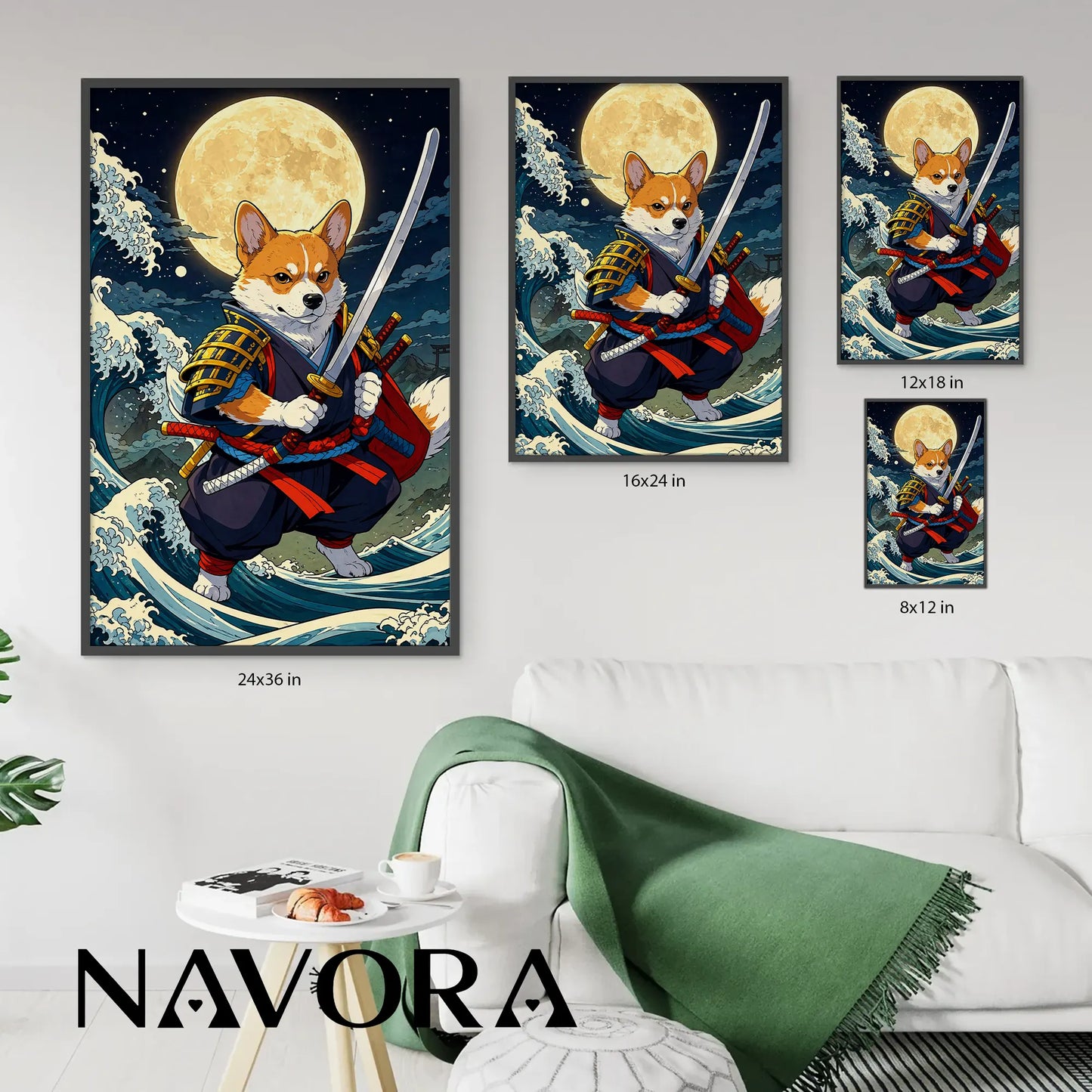 Corgi Poster – Samurai Warrior Art Personalized