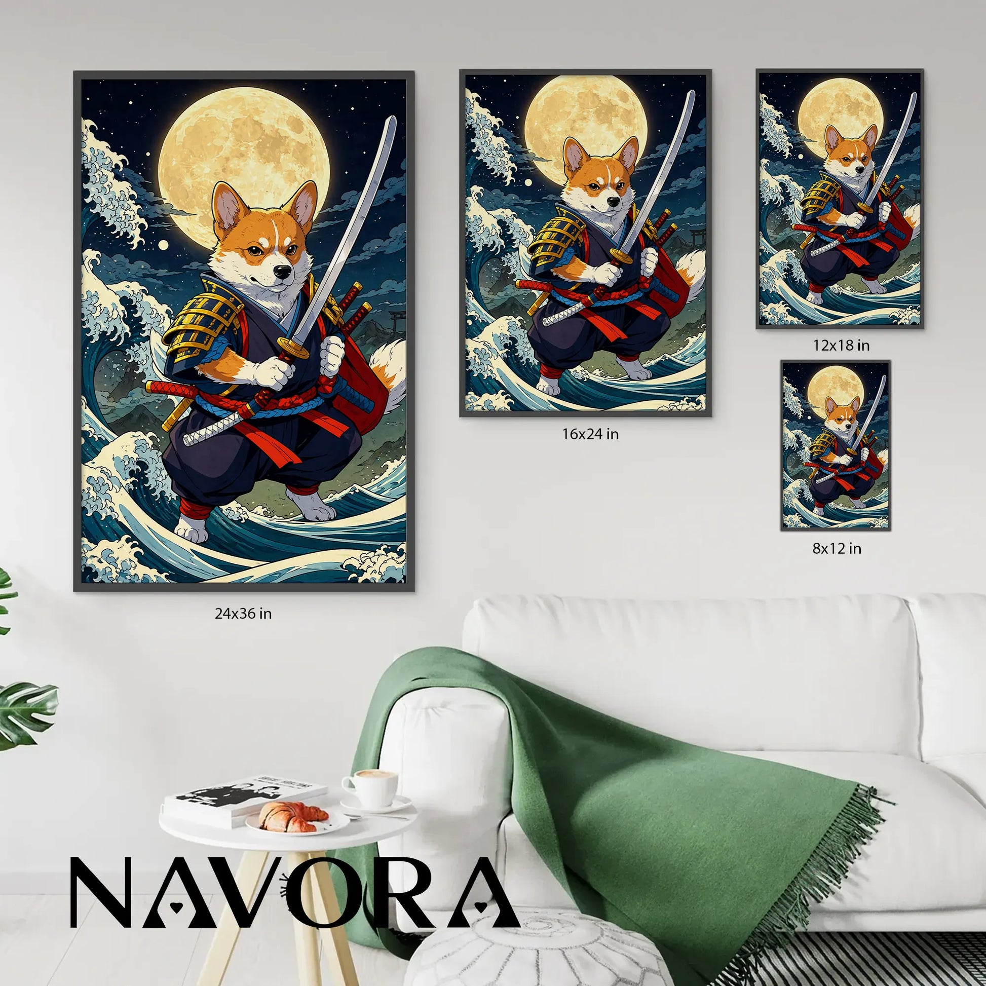 Corgi Poster – Samurai Warrior Art Personalized