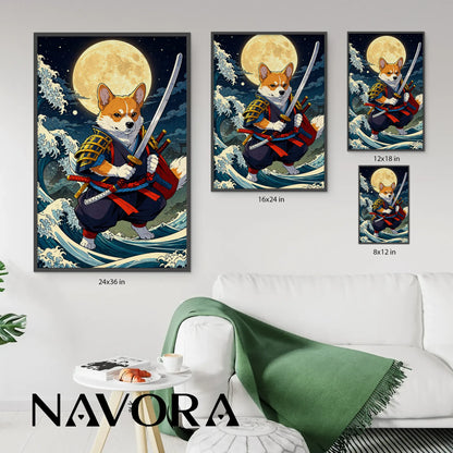 Corgi Poster – Samurai Warrior Art Personalized