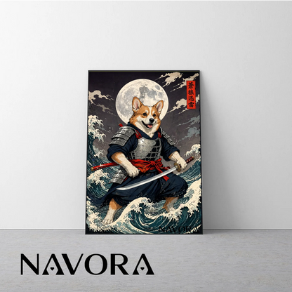 Corgi Poster – Samurai Warrior Art Personalized