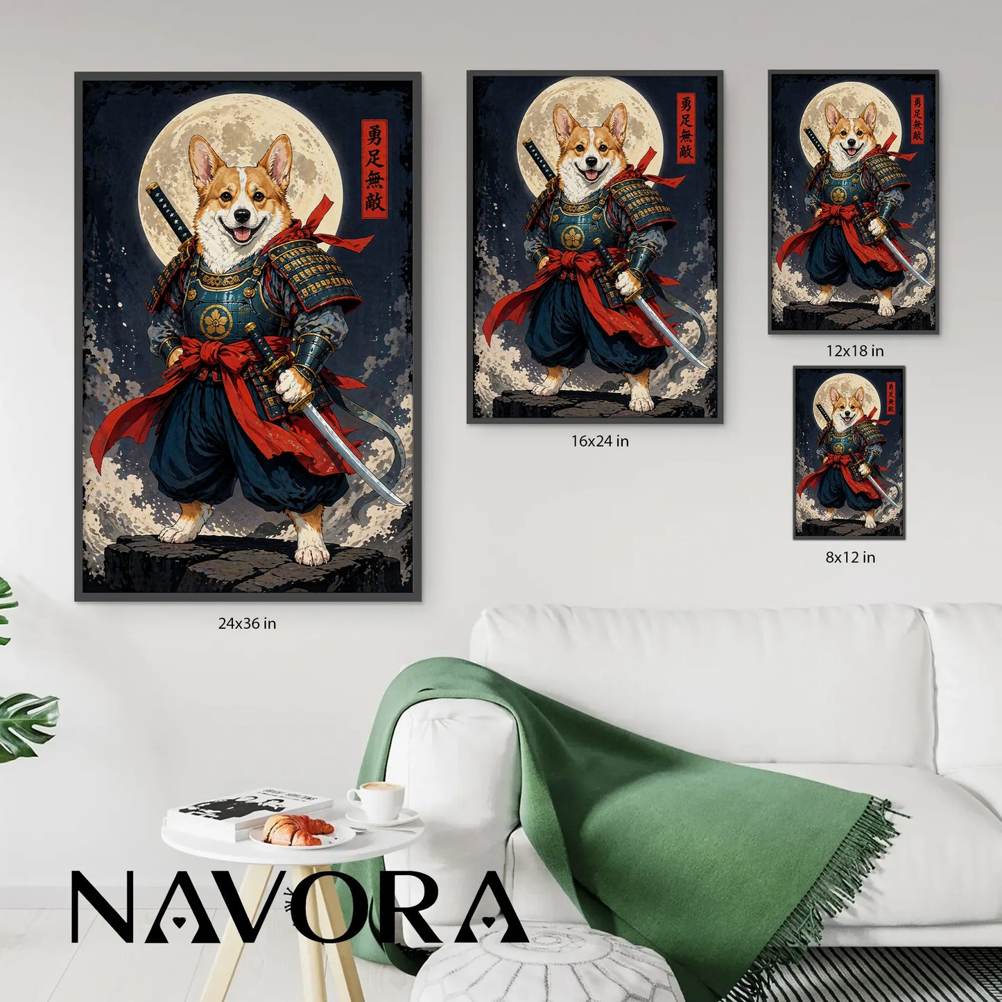 Corgi Poster – Samurai Warrior Art Personalized