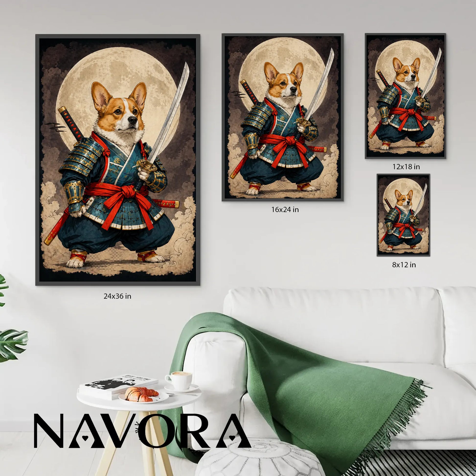 Corgi Poster – Samurai Warrior Art Personalized