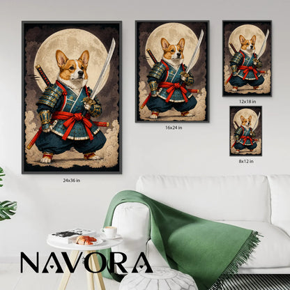 Corgi Poster – Samurai Warrior Art Personalized