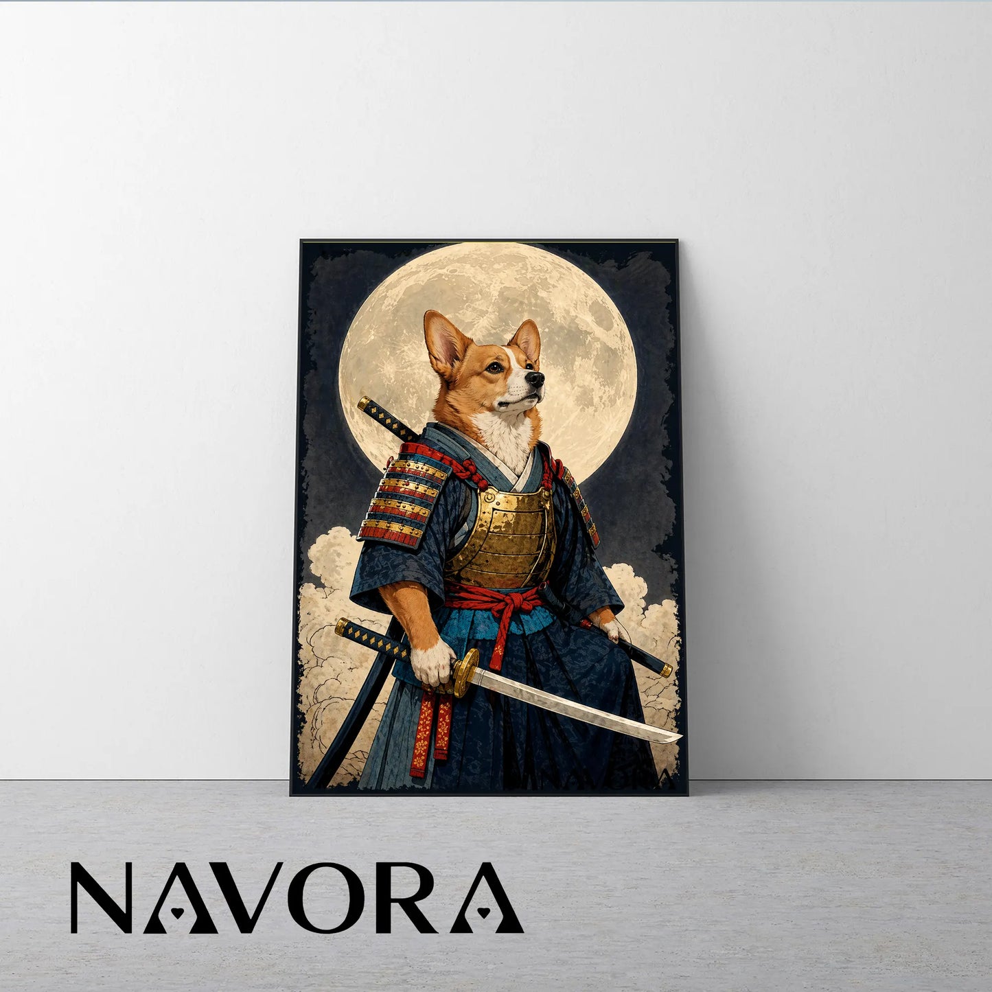 Corgi Poster – Samurai Warrior Art Personalized
