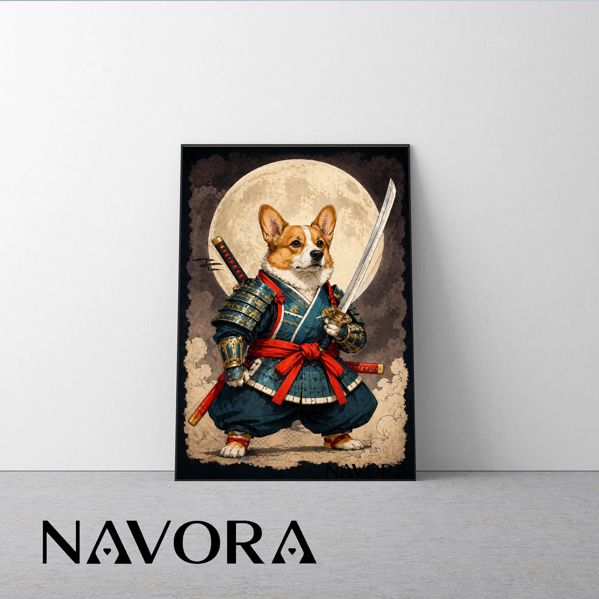 Corgi Poster – Samurai Warrior Art Personalized