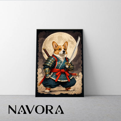Corgi Poster – Samurai Warrior Art Personalized