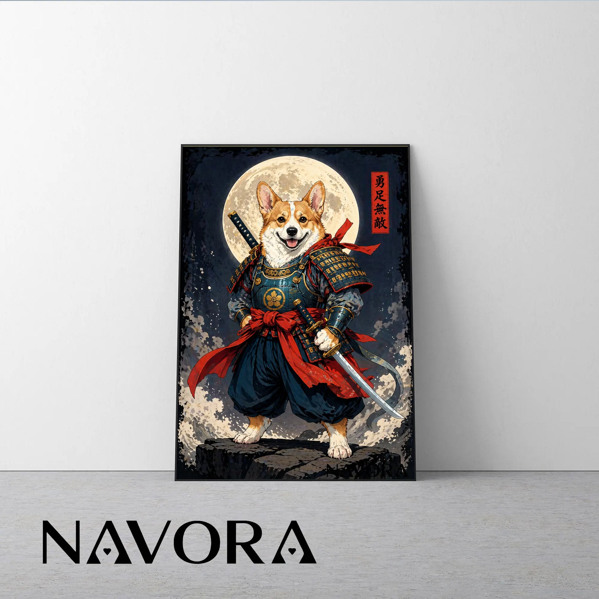 Corgi Poster – Samurai Warrior Art Personalized