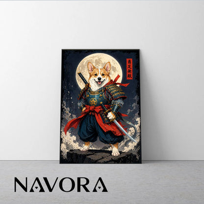 Corgi Poster – Samurai Warrior Art Personalized