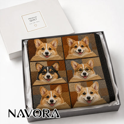 Corgi Quilt Blanket – Cozy Reading Corgi